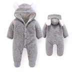 Winter Newborn Baby Rompers Hoodie Girls Boys Clothes Cotton Long Sleeve Toddler Climbing Outwear Warm Infant Jumpsuit 0-12Month