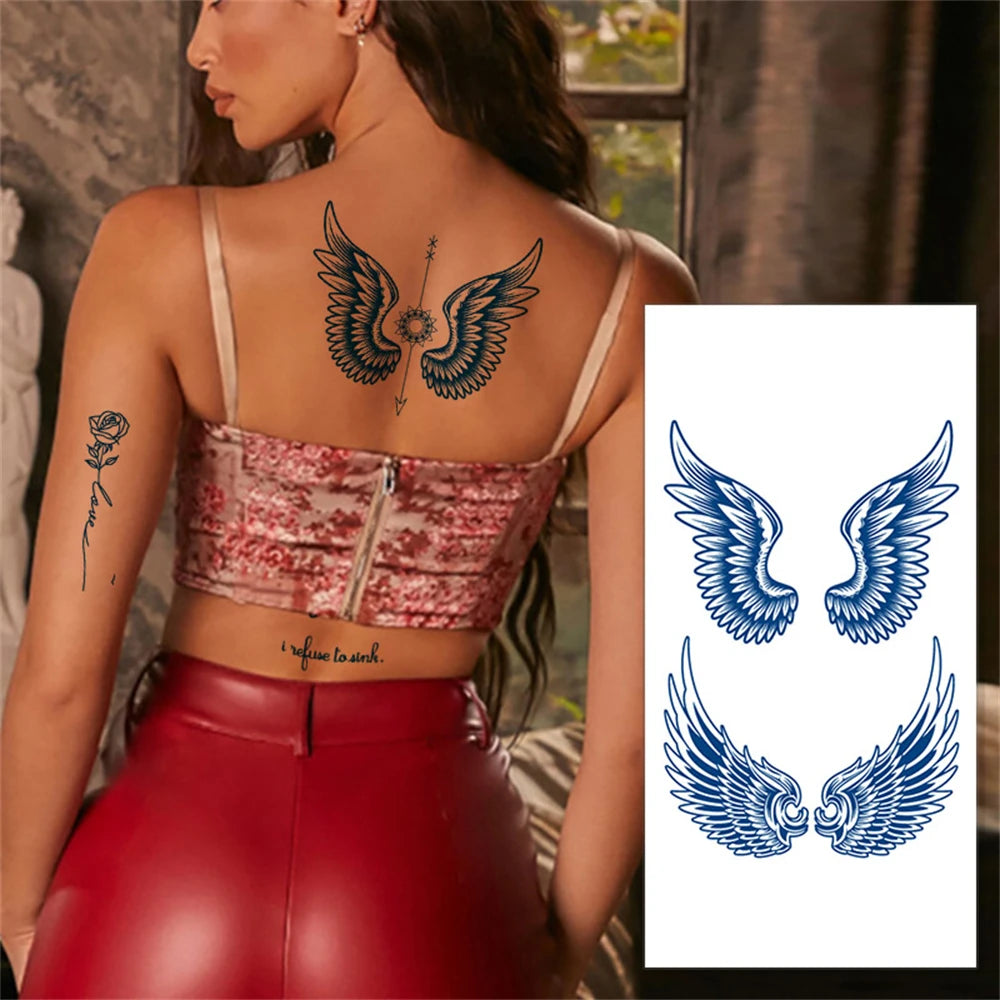 Waterproof Temporary Tattoos Juice Full Arm Fake Totem Tiger Dragon Tattoo Sticker Realistic Transfer Tattoos For Men Women Art