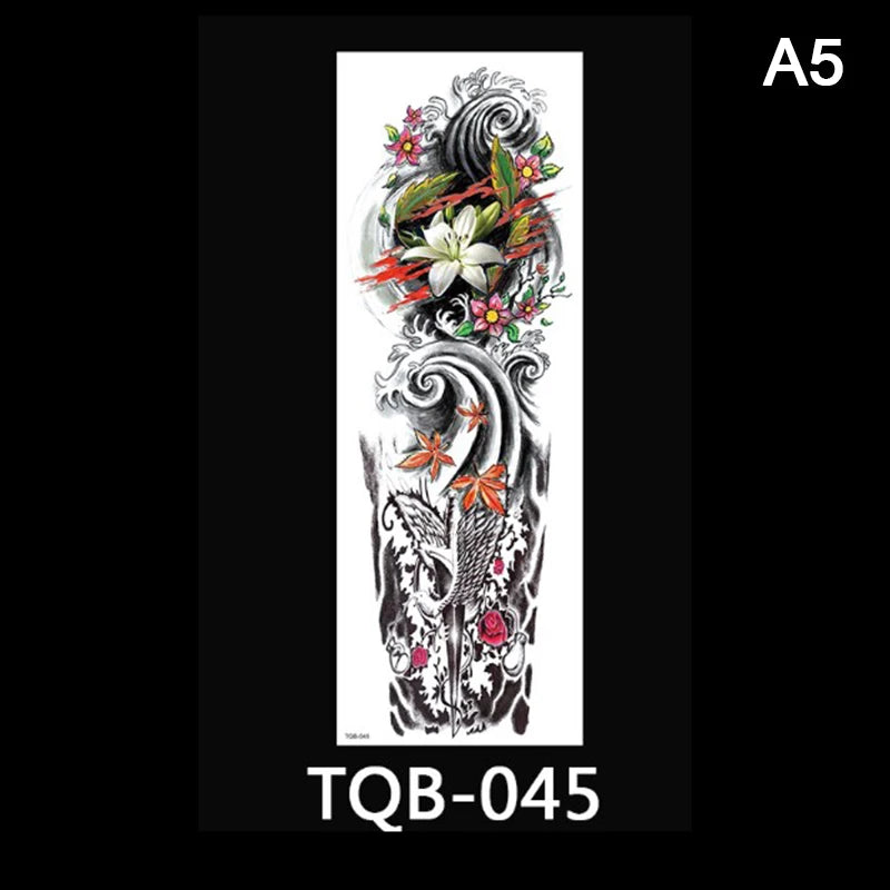 Waterproof Temporary Tattoo Sticker Full Arm Tatoo Stickers Fake Tattoos For Men Women 170mm X 480mm