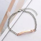 1PC Fashion Stainless Steel Couple Bracelets Men and Women Love Bangle His Queen Her King Crystal Crown Jewelry Valentine Gift