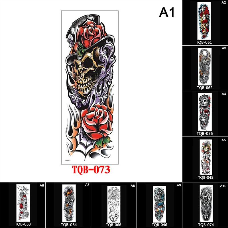Waterproof Temporary Tattoo Sticker Full Arm Tatoo Stickers Fake Tattoos For Men Women 170mm X 480mm