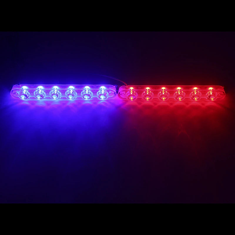 2Pcs LED Lights Car Strobe Police Lights Emergency Safety Warning Lamp Assembly 12V Car Motorcycles Flasher Auto Accessories