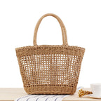 Handmade Women's Handbag Bohemian Hollow Straw Bag Summer Weaving Beach Bags Female Top-handle Tote Fashion Net Bag Mesh Basket