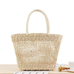 Handmade Women's Handbag Bohemian Hollow Straw Bag Summer Weaving Beach Bags Female Top-handle Tote Fashion Net Bag Mesh Basket