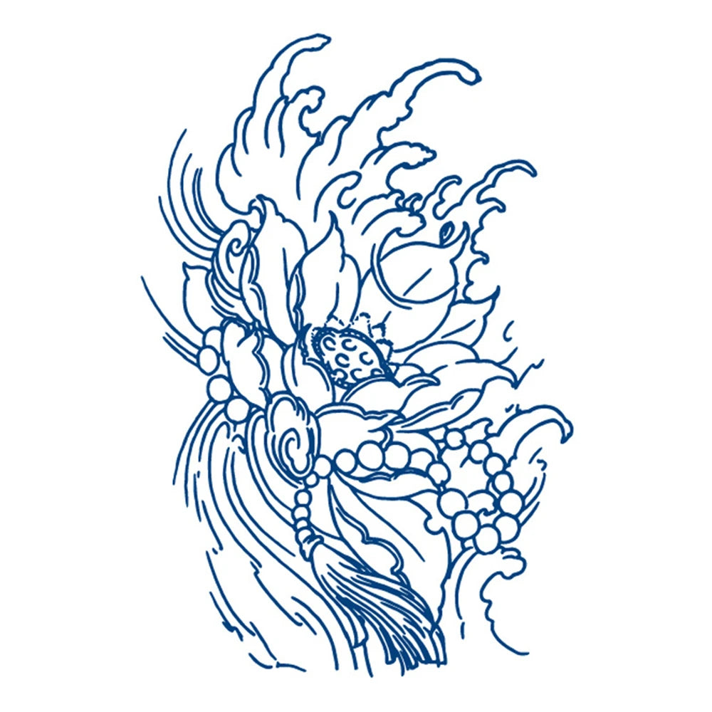Waterproof Temporary Tattoos Juice Full Arm Fake Totem Tiger Dragon Tattoo Sticker Realistic Transfer Tattoos For Men Women Art