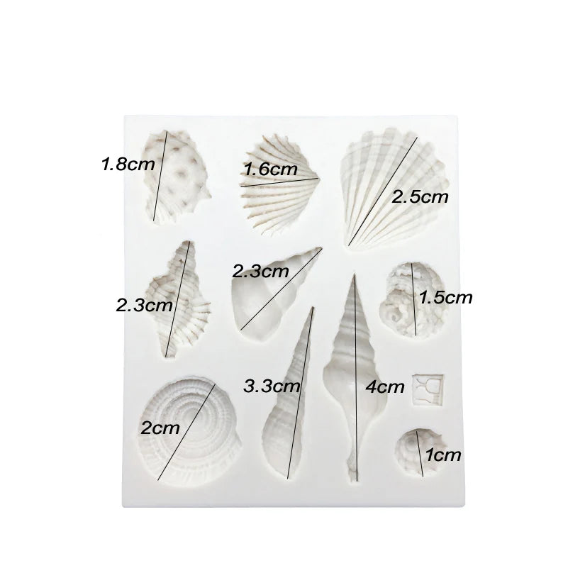 3D Silicone Mold Conch Shapes Fondant Cake Chocolate Candy Jello Decorating Tools
