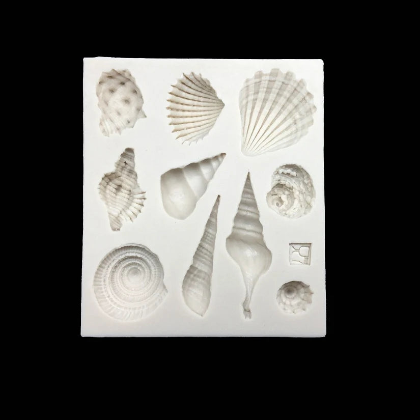 3D Silicone Mold Conch Shapes Fondant Cake Chocolate Candy Jello Decorating Tools