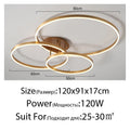 Nordic Creative Round Circle Chandeliers For Bedroom Living Room Restaurant Lighting Golden Coffee Lustre Ring Ceiling Lights