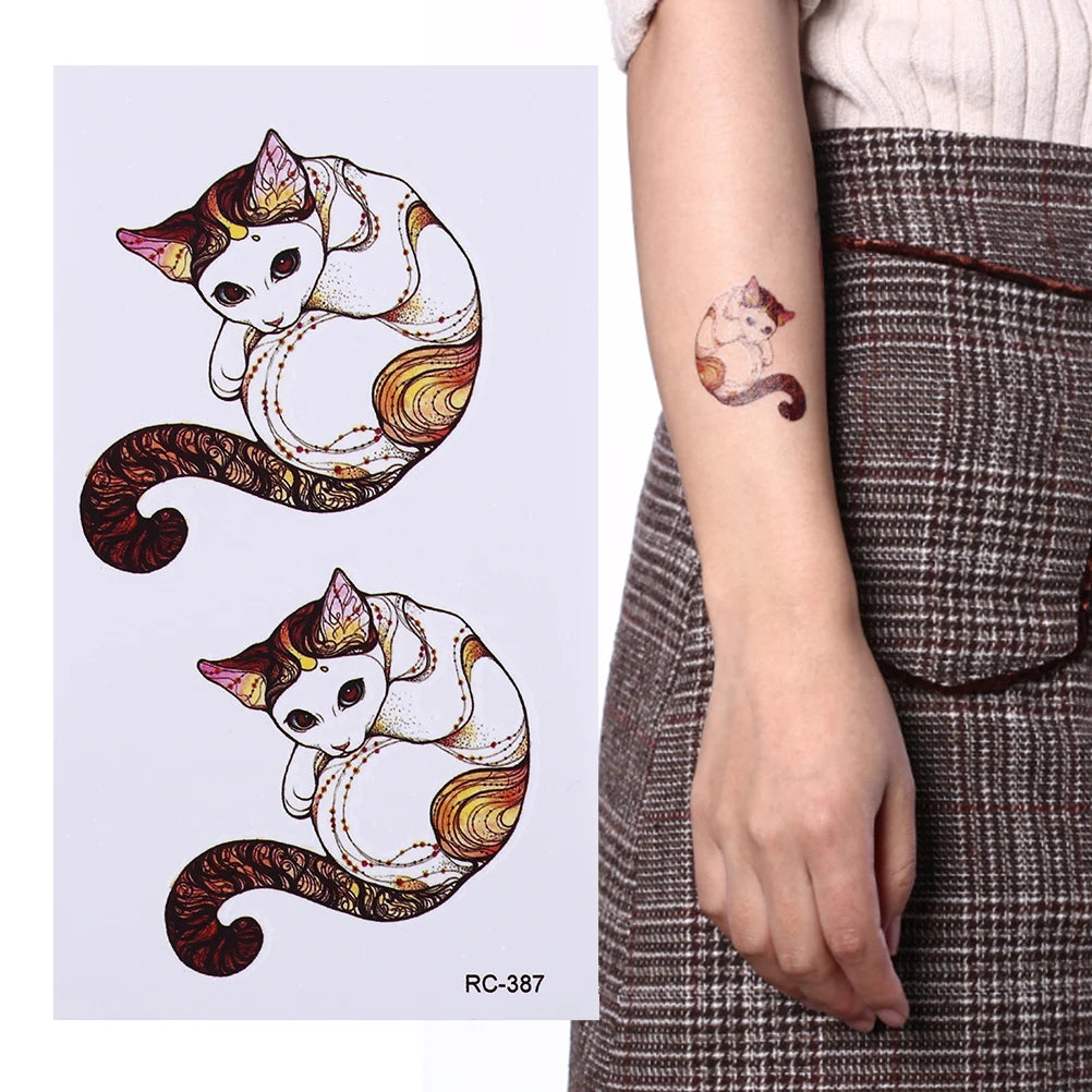 1 Pcs Black Waterproof Temporary Tattoo Sticker on Body Leg Water Transfer Sexy Lace Stocking Fake Flash Tattoo for Girl Women