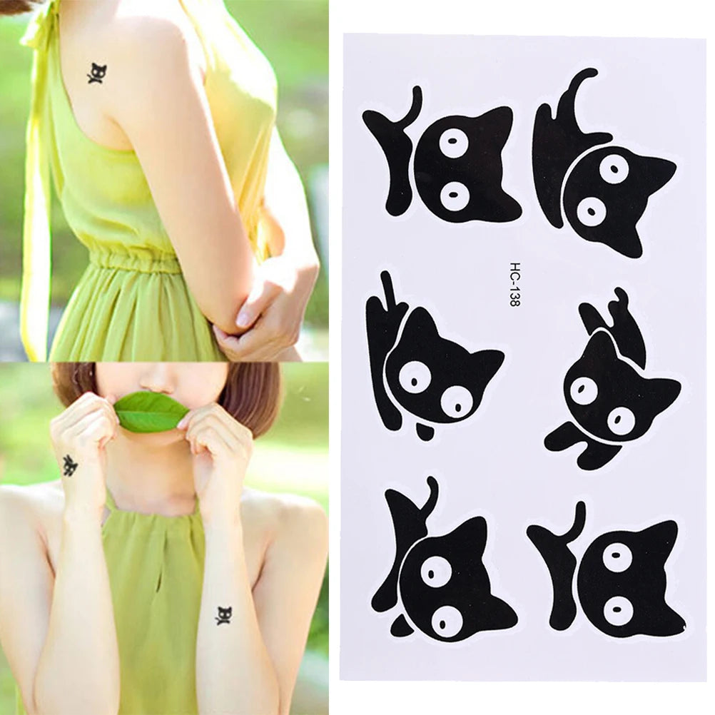 1 Pcs Black Waterproof Temporary Tattoo Sticker on Body Leg Water Transfer Sexy Lace Stocking Fake Flash Tattoo for Girl Women