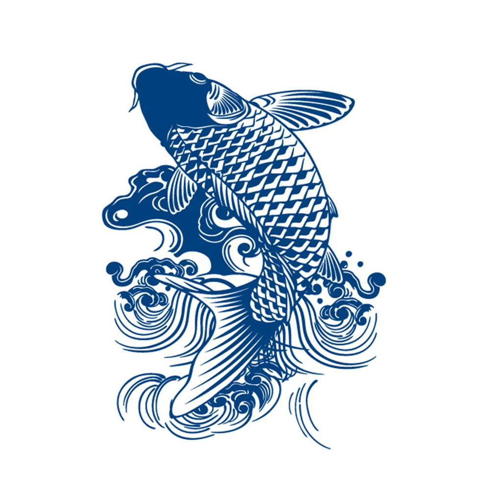 Waterproof Temporary Tattoos Juice Full Arm Fake Totem Tiger Dragon Tattoo Sticker Realistic Transfer Tattoos For Men Women Art