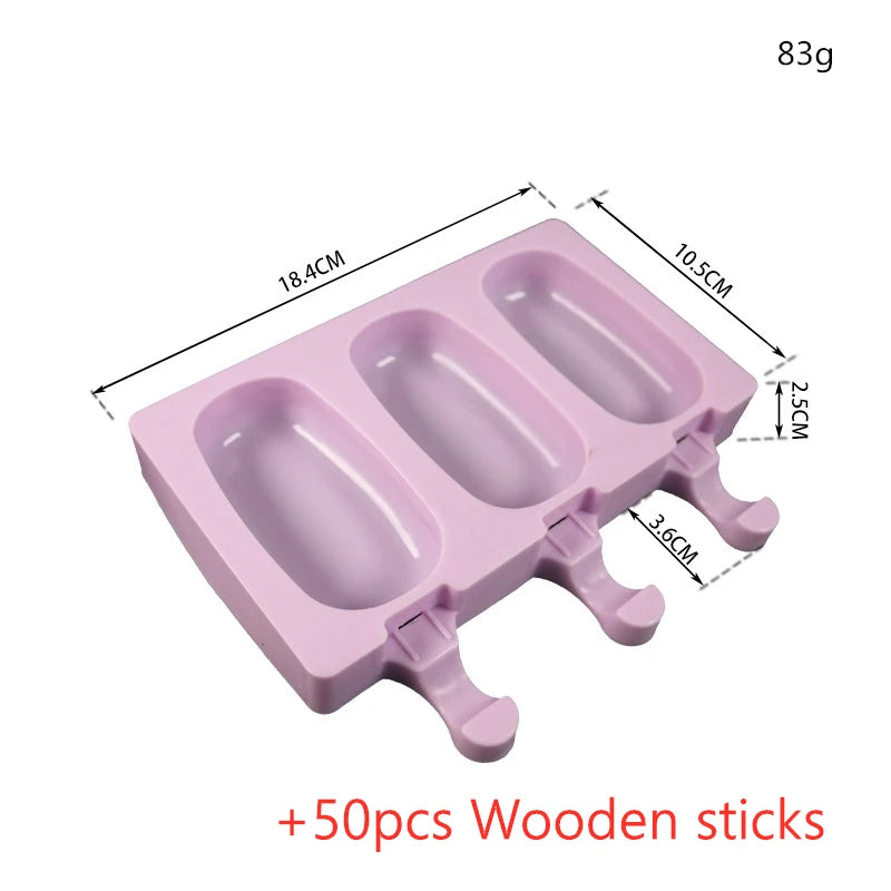 Silicone Ice Cream Mold Popsicle Siamese Molds with Lid DIY Homemade Ice Lolly Mold Cartoon Animals Image Handmade Kitchen Tools