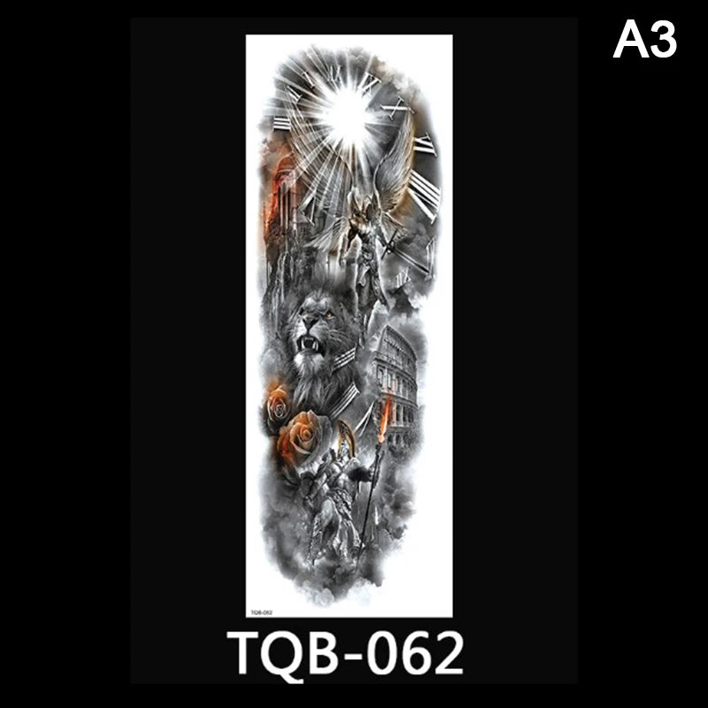 Waterproof Temporary Tattoo Sticker Full Arm Tatoo Stickers Fake Tattoos For Men Women 170mm X 480mm