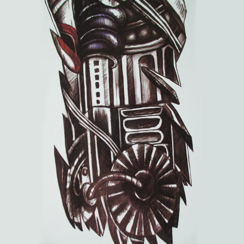 Large Robot Arm Waterproof Temporary Tattoos men women Mechanical Arm Sleeve Tatoo Fake Tattoo Stickers  body Art Tatto