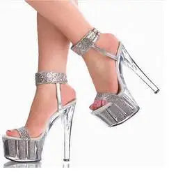 Fashion Stepping Sexy Club 15cm/High Heeled Sandal/Model Stage/Performance High Heeled Sandal