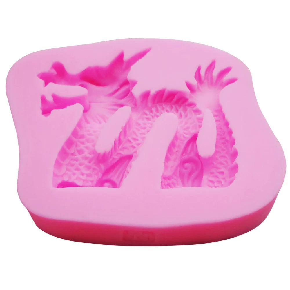 Dragon Silicone Chocolate Mold 3d Jelly Biscuit Ice Lollipop Gelatin Sugar Baking Cake Pop Moulds Confectionery Accessories