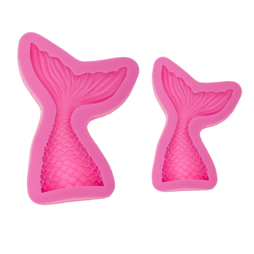 Silicone Mermaid Tail Mold 3D Baking Cake Decoration Jelly Sugar Craft Fondant Gumpaste Pastry Clay Candy  Soap Molds T0562