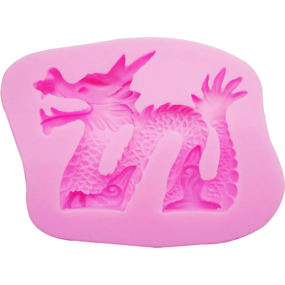 Dragon Silicone Chocolate Mold 3d Jelly Biscuit Ice Lollipop Gelatin Sugar Baking Cake Pop Moulds Confectionery Accessories