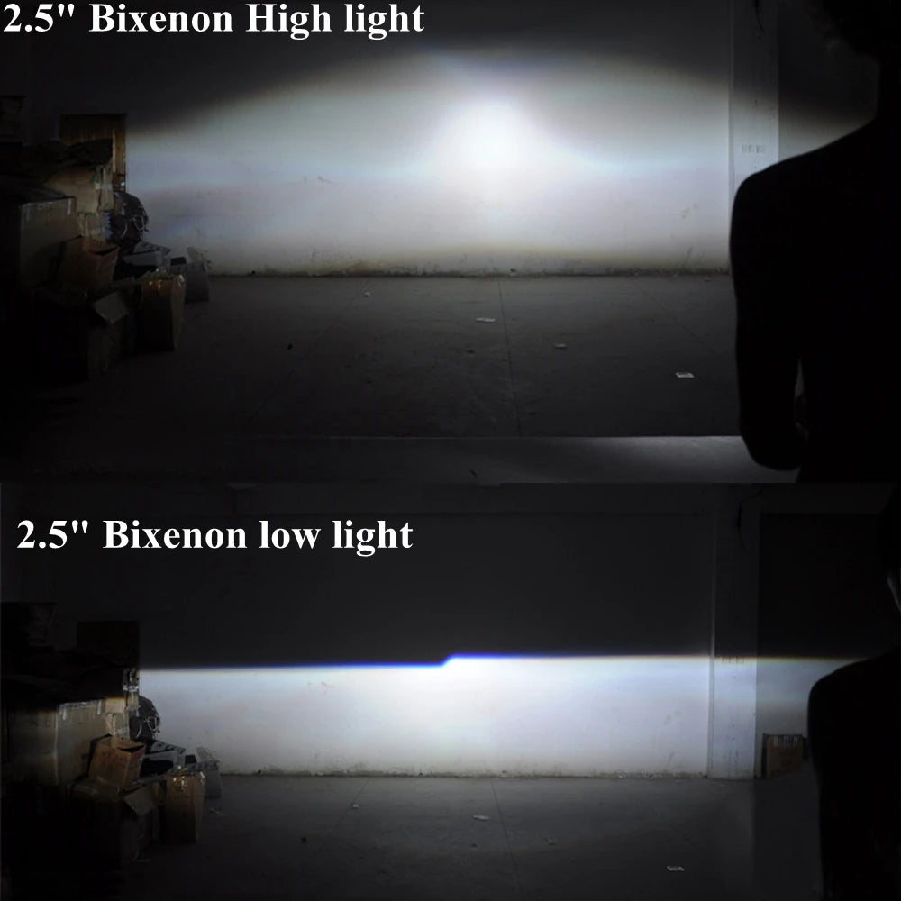 2.5 Inch 8.0 Bi Xenon Projector Lens With DRL LED Angel Eyes Shrouds Car Assembly Kit For Car Headlight H1 H4 H7 Model