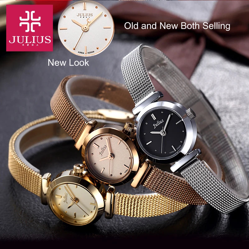 Mini Lady Women's Watch Japan Quartz Fashion Hours Dress Bracelet Stainless Steel Business Girl Valentine Gift Julius Box
