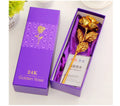 Best Gift For Girlfriend Golden Rose Wedding Decoration Golden Flower Valentine's Day Gift Gold Rose Gold Flower with Box