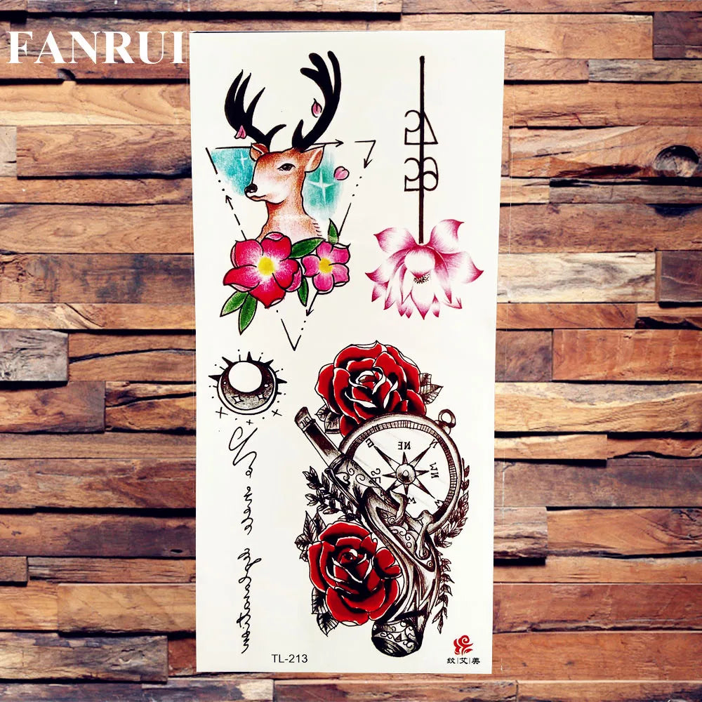 Sexy Lips Cherry Fake Temporary Tattoos Butterfly Sticker Body Art Arm Waterproof Adult Tattoo Paper For Women Girls 3D Tatoos