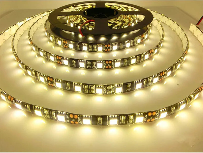 LED Strip 5050 RGB Black PCB DC12V Flexible LED Light 60LED/m 5050 Black LED Strip RGB/White/Warm White/Blue/Green/Red