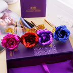 Best Gift For Girlfriend Golden Rose Wedding Decoration Golden Flower Valentine's Day Gift Gold Rose Gold Flower with Box
