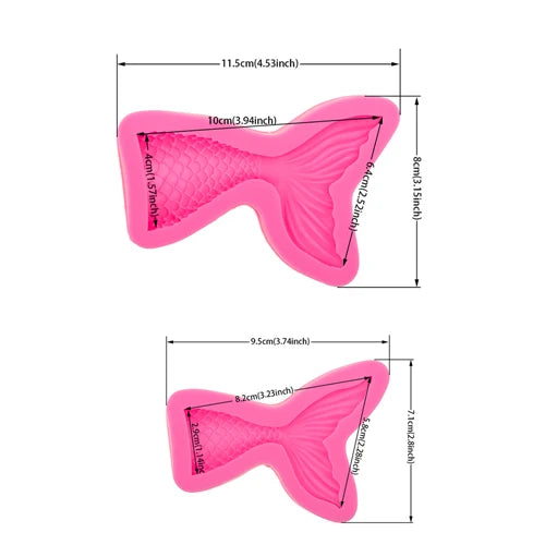 Silicone Mermaid Tail Mold 3D Baking Cake Decoration Jelly Sugar Craft Fondant Gumpaste Pastry Clay Candy  Soap Molds T0562