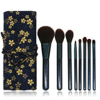 2025 Professional 8 Pcs Wooden Makeup Brushes Set With Bag For Beauty Cosmetic Tools Powder Eyeshadow Eyebrow Eyeliner Brushes