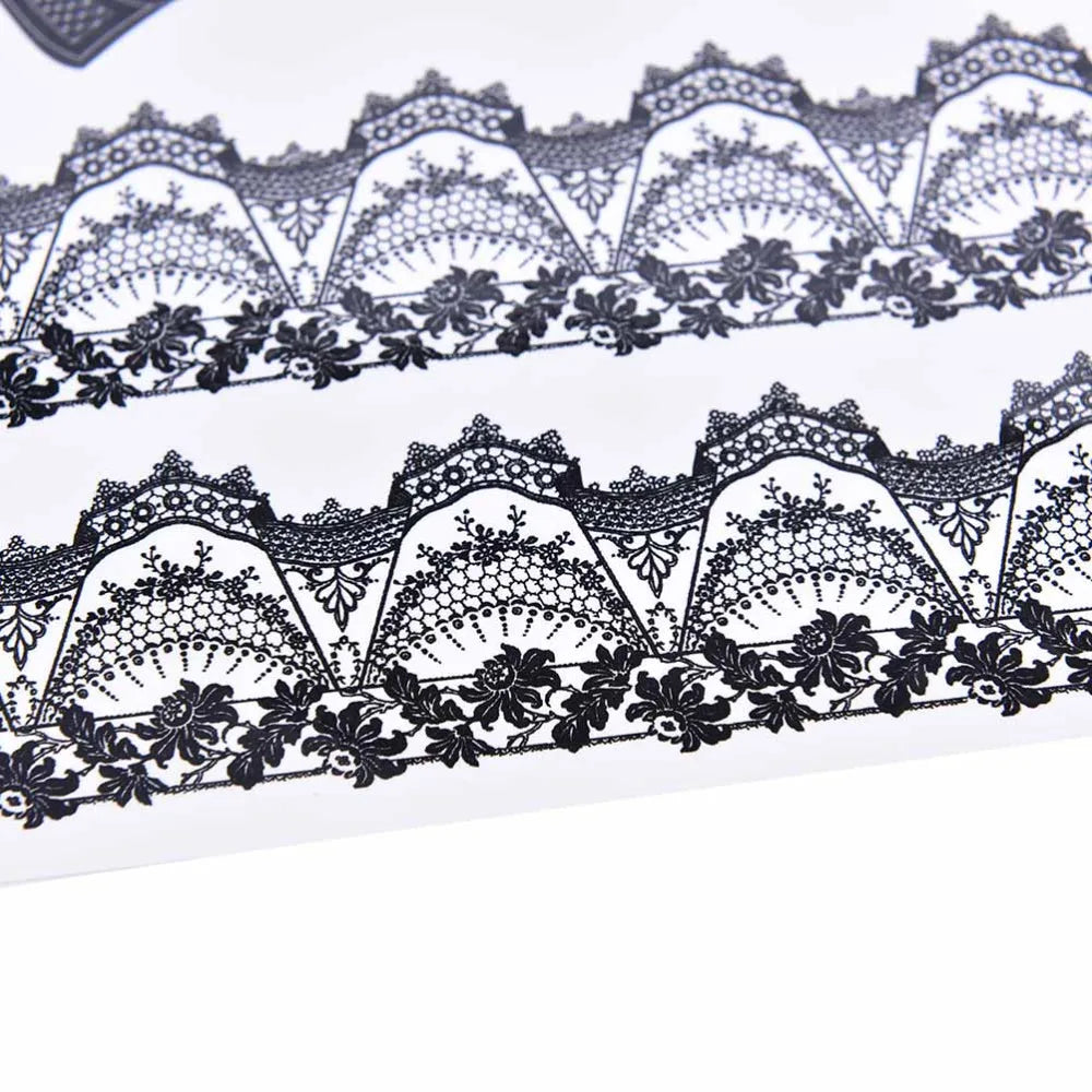 1 Pcs Black Waterproof Temporary Tattoo Sticker on Body Leg Water Transfer Sexy Lace Stocking Fake Flash Tattoo for Girl Women