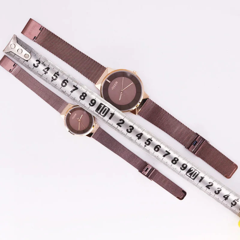 New Thin Julius Men's Watch Women's Watch Couple Lovers Clock Fashion Hours Stainless Steel Simple Boy Girl Birthday Gift Box