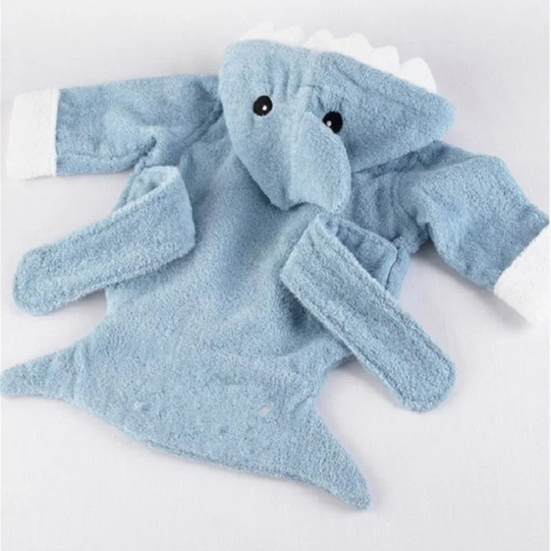Blue Shark Baby Bath Towels Mouse Newborn Blanket Bedding Swaddle Animal Bebe Bathrobe Hooded Bathing Towel Baby Stuff