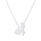 2025 New Movie Jewelry Beauty and the Beast Necklace for Women Prince Princess Pendant Necklaces Lover Accessories Gifts