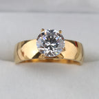 6mm Light Zircon CZ  gold color Stainless Steel finger rings men women  jewelry  wholesale lots