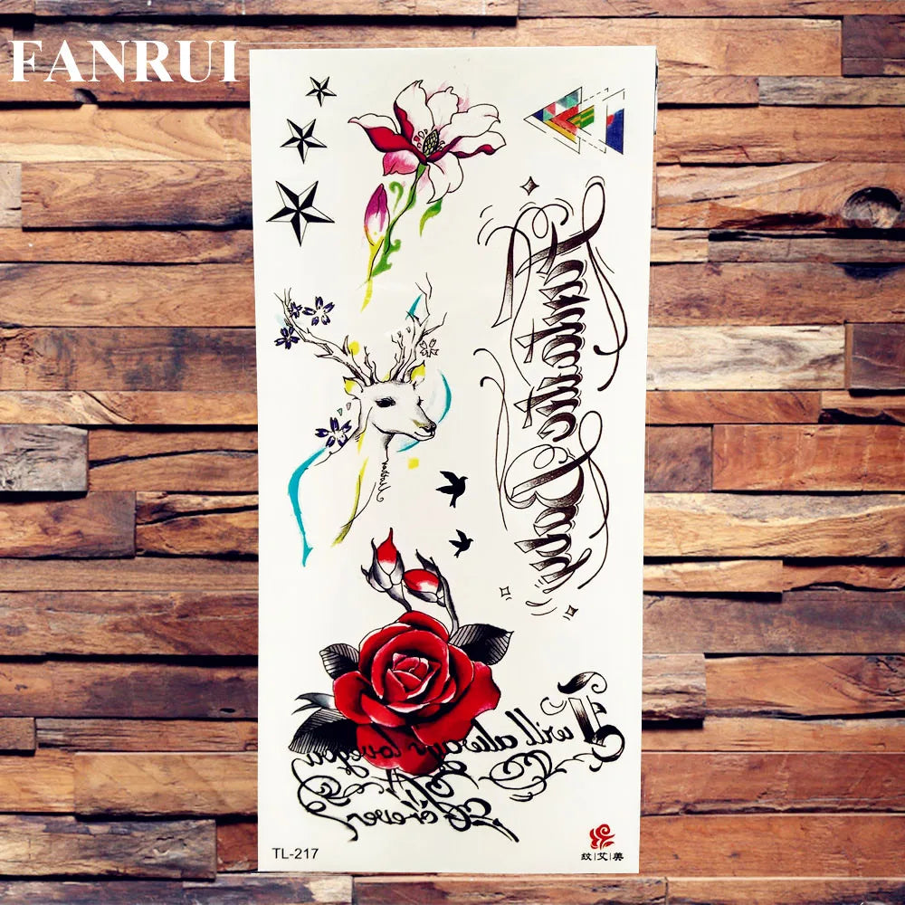 Sexy Lips Cherry Fake Temporary Tattoos Butterfly Sticker Body Art Arm Waterproof Adult Tattoo Paper For Women Girls 3D Tatoos