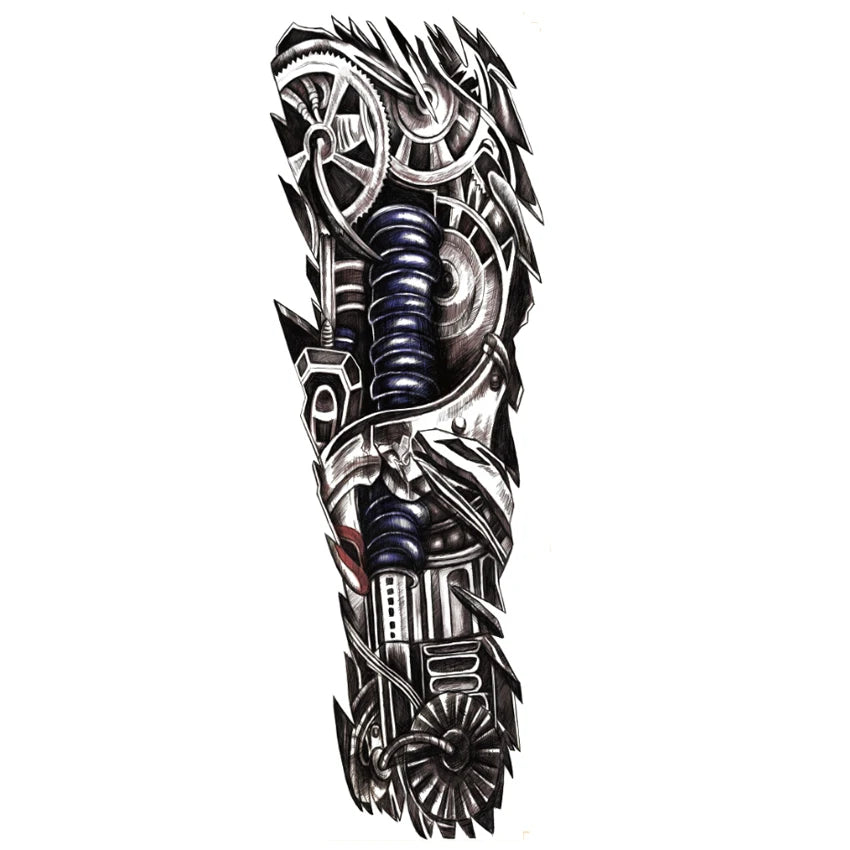 Large Robot Arm Waterproof Temporary Tattoos men women Mechanical Arm Sleeve Tatoo Fake Tattoo Stickers  body Art Tatto