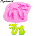 Dragon Silicone Chocolate Mold 3d Jelly Biscuit Ice Lollipop Gelatin Sugar Baking Cake Pop Moulds Confectionery Accessories