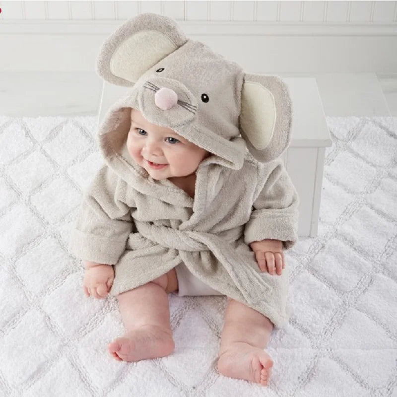 Blue Shark Baby Bath Towels Mouse Newborn Blanket Bedding Swaddle Animal Bebe Bathrobe Hooded Bathing Towel Baby Stuff