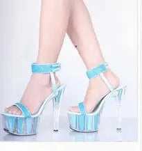 Fashion Stepping Sexy Club 15cm/High Heeled Sandal/Model Stage/Performance High Heeled Sandal