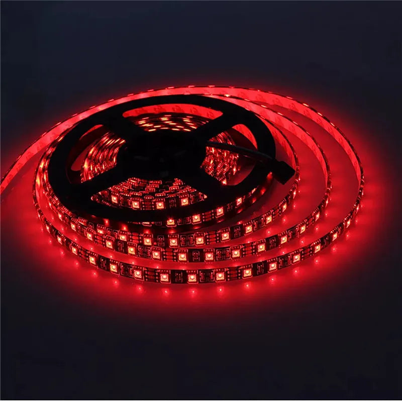LED Strip 5050 RGB Black PCB DC 12V Flexible Light 60 led/m SMD 5050 Strip Lamp Waterproof RGB/White/Warm White/Blue/Green/Red