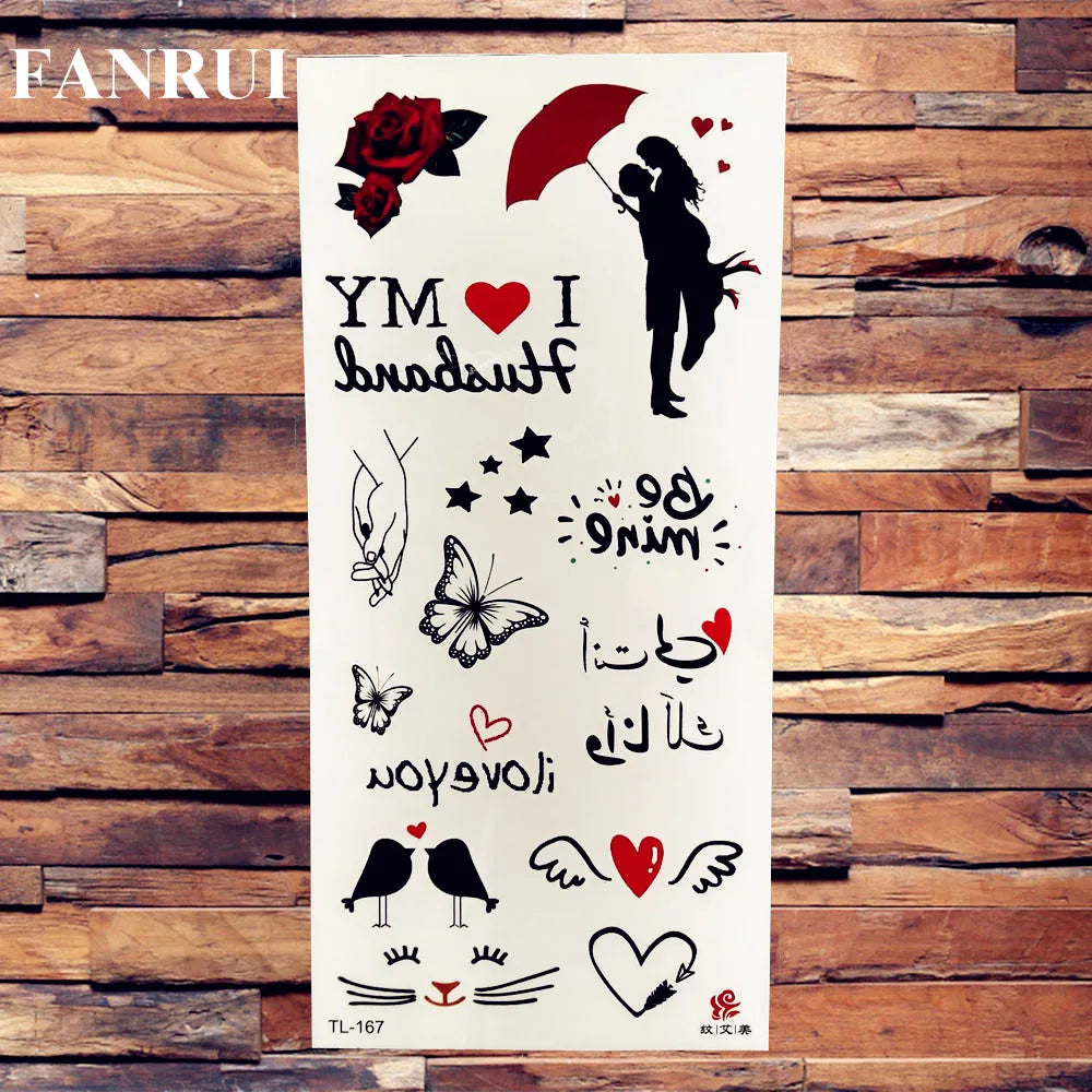Sexy Lips Cherry Fake Temporary Tattoos Butterfly Sticker Body Art Arm Waterproof Adult Tattoo Paper For Women Girls 3D Tatoos