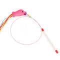 Steel Wire Teasing Cat Stick Long Fish Mouse Ball Feather with Bell Pet Toys Interactive Funny Cat Toy Wand