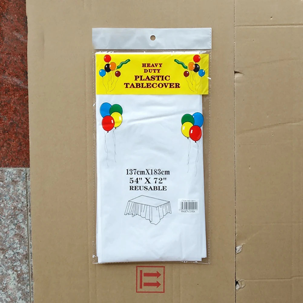 Disposable Plastic Tablecloth, Rectangle 6 x 4.5ft，Table Covers For Parties, Festivals, Bars, Anniversary