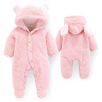 Winter Newborn Baby Rompers Hoodie Girls Boys Clothes Cotton Long Sleeve Toddler Climbing Outwear Warm Infant Jumpsuit 0-12Month