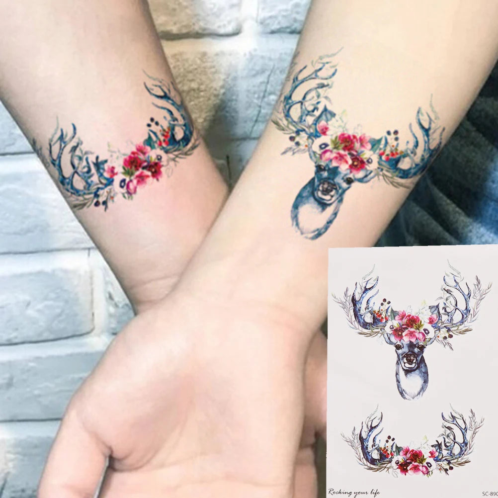 1 Pcs Black Waterproof Temporary Tattoo Sticker on Body Leg Water Transfer Sexy Lace Stocking Fake Flash Tattoo for Girl Women