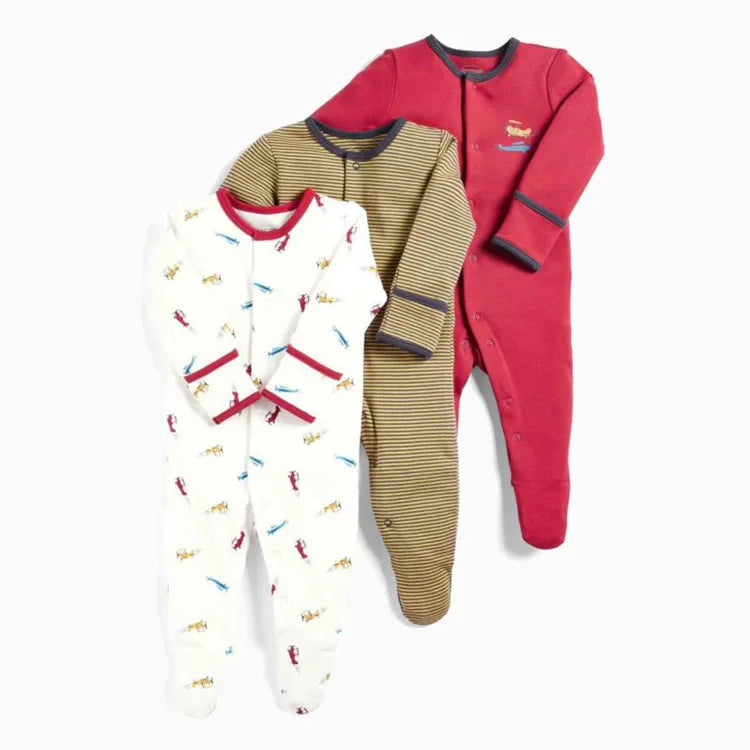 Brand Newborn Babies Clothes Infant Baby Boys Girls Romper Cotton Long Sleeve Pajamas Jumpsuit Toddler Clothes Outfits 3Pcs/Lot
