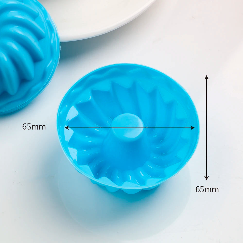 Silicone Pudding Cupcake Muffin Donut Mold Non-Stick Baking Jelly Mould 12pcs/set Thread Shape