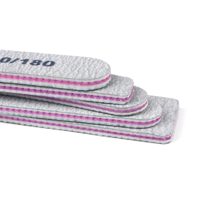 50Pcs/Lot Grey Sandpaper Nail File 100/180 Double Sided Buffer Block Polisher Pedicure Manicure Nail Art Files Nails Accesorios