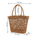 Handmade Women's Handbag Bohemian Hollow Straw Bag Summer Weaving Beach Bags Female Top-handle Tote Fashion Net Bag Mesh Basket